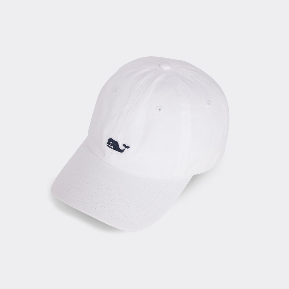 Vineyard Vines Classic Logo Baseball Hat in White